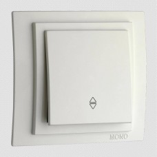 Выключатель Mono Electric Despina/ Larissa одноклавишный проходной белый 500-001925-109