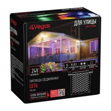 Уличная светодиодная гирлянда Vegas Сеть 24V разноцветная без мерцания 55109